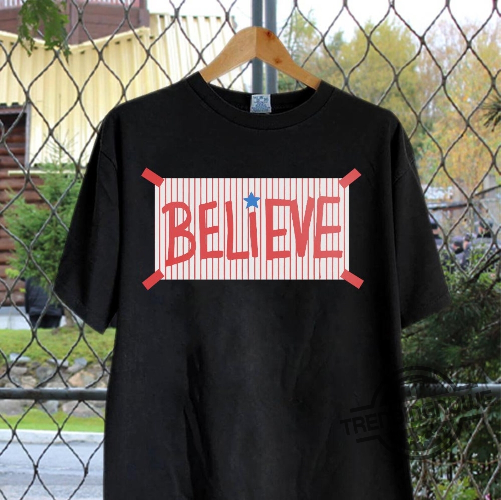 Phillies Believe Shirt Philly Sports Shirt Bryce Harper Red October  Philadelphia Believe Postseason 2023 T Shirt - Teechicoutlet