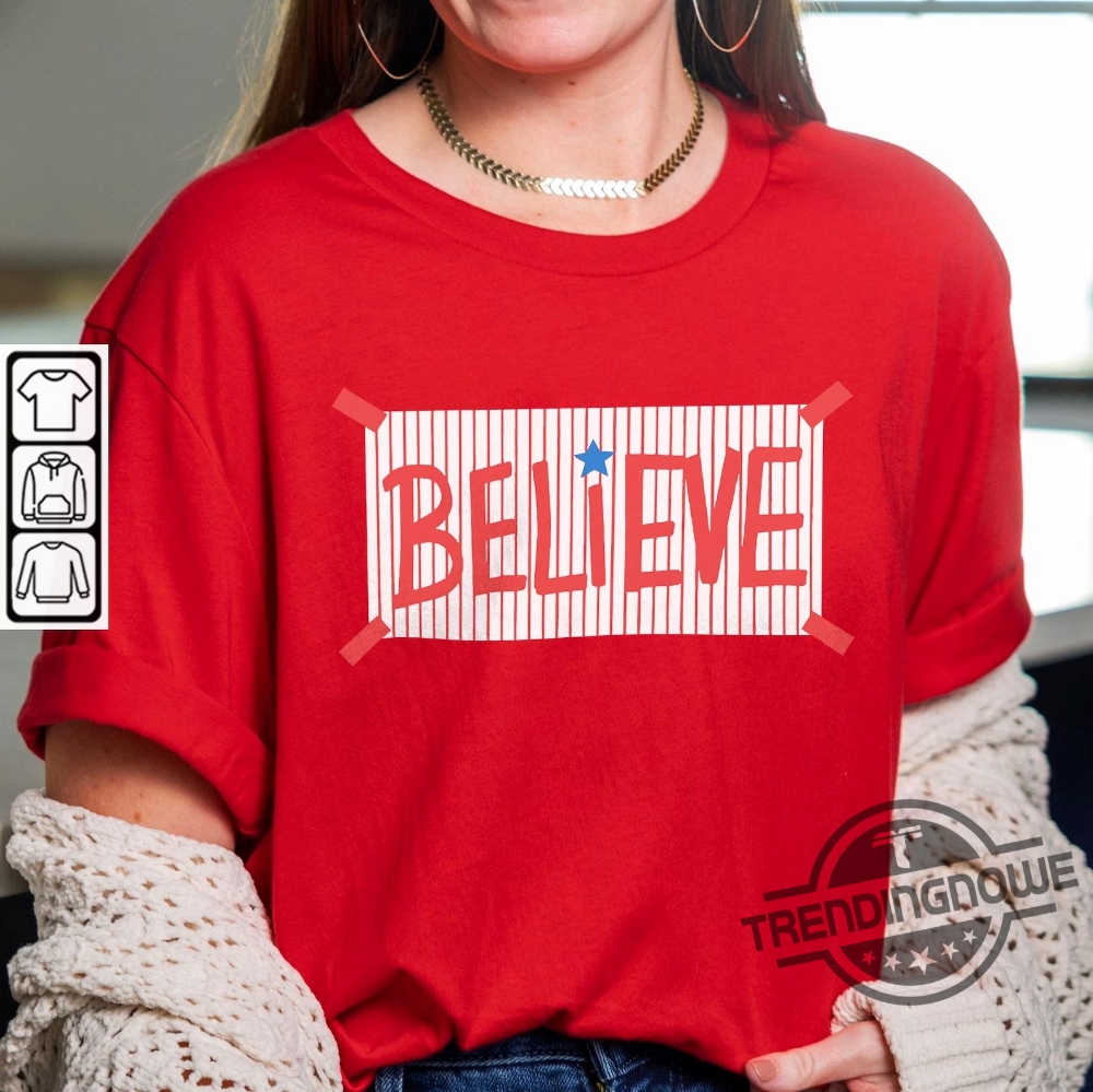 Phillies Believe Shirt Philly Sports Shirt Bryce Harper Red October  Philadelphia Believe Postseason 2023 T Shirt - Teechicoutlet