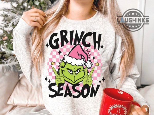 the grinch sweatshirt tshirt hoodie mens womens kids grinch season shirts in my grinch era christmas gift movie cindy lou who stole xmas retro t shirt laughinks 1