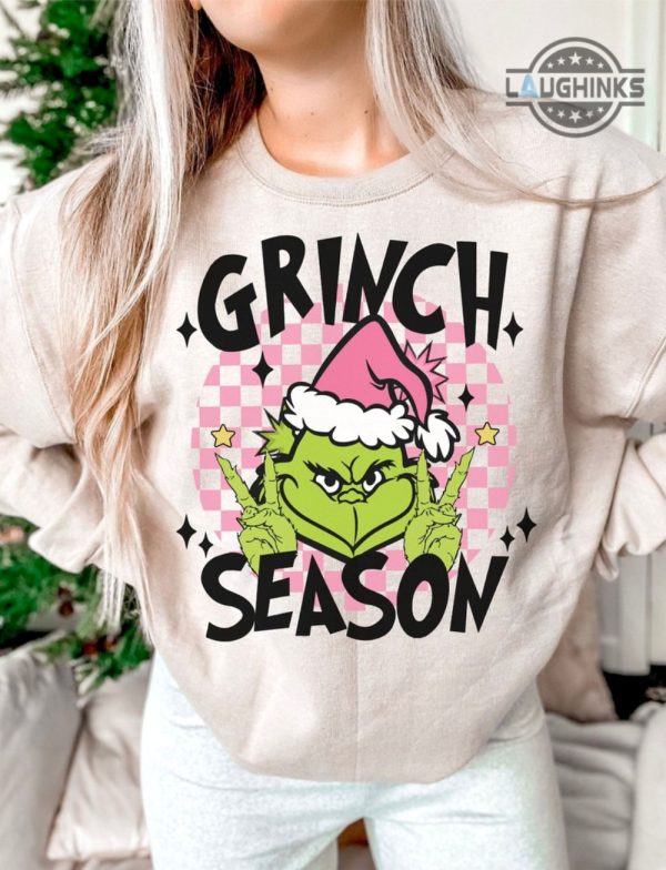 the grinch sweatshirt tshirt hoodie mens womens kids grinch season shirts in my grinch era christmas gift movie cindy lou who stole xmas retro t shirt laughinks 2