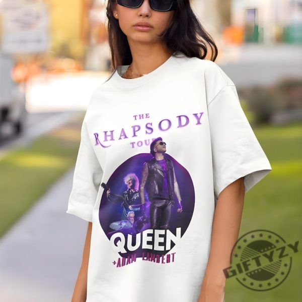 Queen Adam Lambert Rhapsody Tour 2 Sides Shirt Queen Tshirt Queen Adam Lambert 2023 Tour Hoodie Rock Concert Sweatshirt Adam Lambert Shirt giftyzy 2