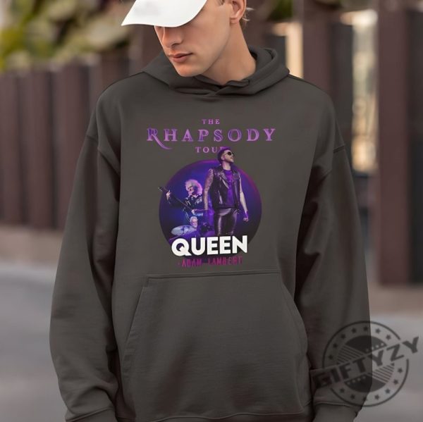 Queen Adam Lambert Rhapsody Tour 2 Sides Shirt Queen Tshirt Queen Adam Lambert 2023 Tour Hoodie Rock Concert Sweatshirt Adam Lambert Shirt giftyzy 3