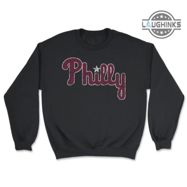 phillies hoodie sweatshirt tshirt mens womens throwback philadelphia philly shirts blue maroon phillies sweatshirt retro vintage gift for fan mlb baseball crew neck t shirt laughinks 3