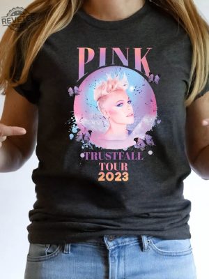 Pink Trustfall Tour 2023 Trustfall Album Tee Pink Singer Tour Music Festival Shirt Concert Apparel Rustic United Brand Shirt Unique revetee 6