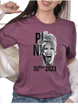 Pink Trustfall Tour 2023 Trustfall Album Tee Pink Singer Tour Music Festival Shirt Concert Apparel Tour Shirt Pink Music Sweatshirt Unique revetee 3