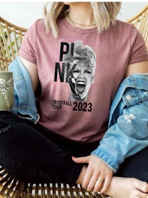 Pink Trustfall Tour 2023 Trustfall Album Tee Pink Singer Tour Music Festival Shirt Concert Apparel Tour Shirt Pink Music Sweatshirt Unique revetee 4