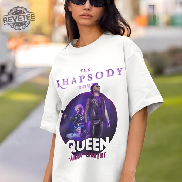 Queen Adam Lambert Rhapsody Tour 2 Sides Shirt Queen Shirt Queen Adam Lambert 2023 Tour Shirt Rock Concert Shirt Adam Lambert Shirt Unique revetee 3