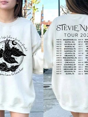 Stevie Nicks Tour 2023 Shirt Fleetwood Mac Band Tour 2023 Stevie Nicks Bird In Flight Rhiannon Stevien Nick 2023 Stevien Nick Tracklist Unique revetee 2