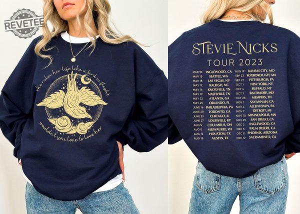 Stevie Nicks Tour 2023 Shirt Fleetwood Mac Band Tour 2023 Stevie Nicks Bird In Flight Rhiannon Stevien Nick 2023 Stevien Nick Tracklist Unique revetee 4