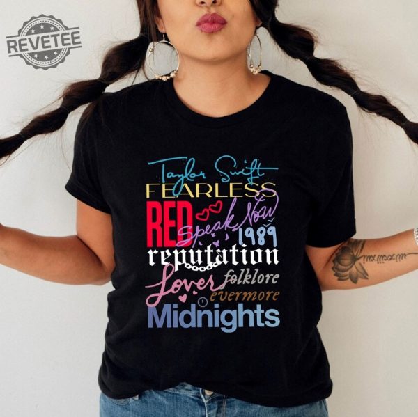 Taylor The Eras Tour 2023 Shirt Vintage Taylor Album Logo 2023 Shirt Swiftie Merch Vintage The Eras Tour 2023 Midnights Concert Fan Shirt Unique revetee 3