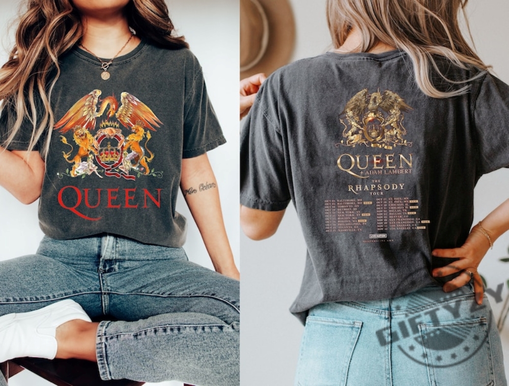 Queen Adam Lambert The Rhapsody Tour 2023 Shirt Queen Rock Band Tour 2023 Tshirt Queen Band Sweatshirt Queen Band Hoodie Trending Shirt