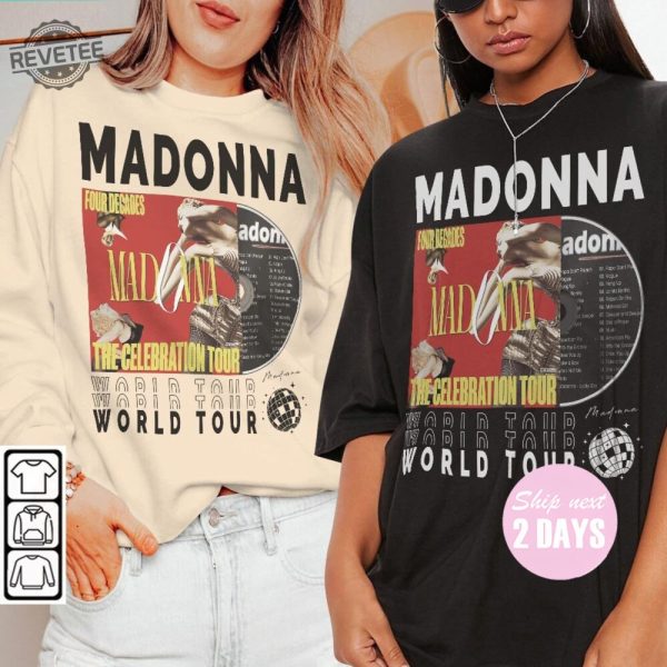 Madonna Music Shirt Sweatshirt Y2k Merch Vintage 90S Madonna The Celebration Tour 2023 Tickets Album Tee Hoodie Gift For Fan revetee 1