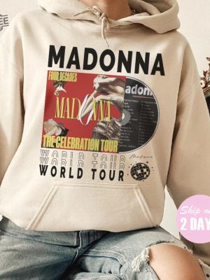 Madonna Music Shirt Sweatshirt Y2k Merch Vintage 90S Madonna The Celebration Tour 2023 Tickets Album Tee Hoodie Gift For Fan revetee 2