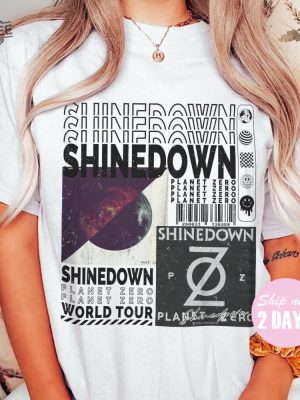 Limited Shinedown Music Shirt Merch Vintage Revolutions Live Tour 2023 Tickets Album Planet Zero Graphic Tee 90S Y2k Gift For Fan 2023 revetee 3