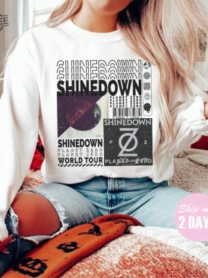 Limited Shinedown Music Shirt Merch Vintage Revolutions Live Tour 2023 Tickets Album Planet Zero Graphic Tee 90S Y2k Gift For Fan 2023 revetee 4