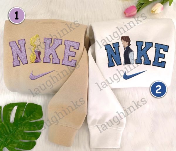 flynn raider costume and rapunzel costume embroidered tshirt sweatshirt hoodie nike adult tangled costumes couple halloween embroidery shirts laughinks 1