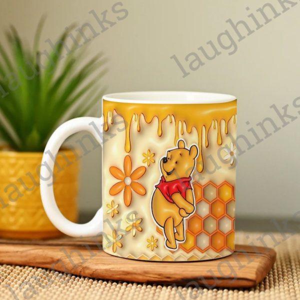 winnie the pooh coffee mug camping mug color changing mug travel mug disney bear coffee cups winnie the pooh blood and honey cartoon movie drinkware laughinks 3