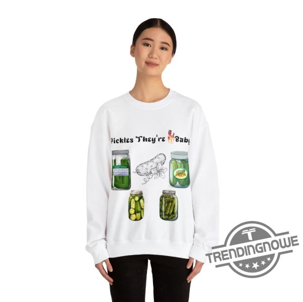 Pickle Shirt Vintage Canned Pickles Shirt Pickle Jar Crewneck Sweatshirt Funny Pickles Theyre Fire Canning Season Tee Gift trendingnowe.com 3