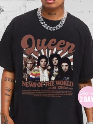 Limited Queen Rock Merch Music Shirt News Of The World Album Music Graphic Tee Queen Rock Band Vintage Retro Merch Sweatshirt revetee 5