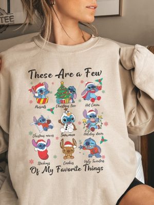 Stitch Christmas These Are A Few Of My Favorite Things Shirt Cute Disney Santa Stitch Christmas Balloon Sweatshirt Wdw Vacation Family Gift Unique revetee 2