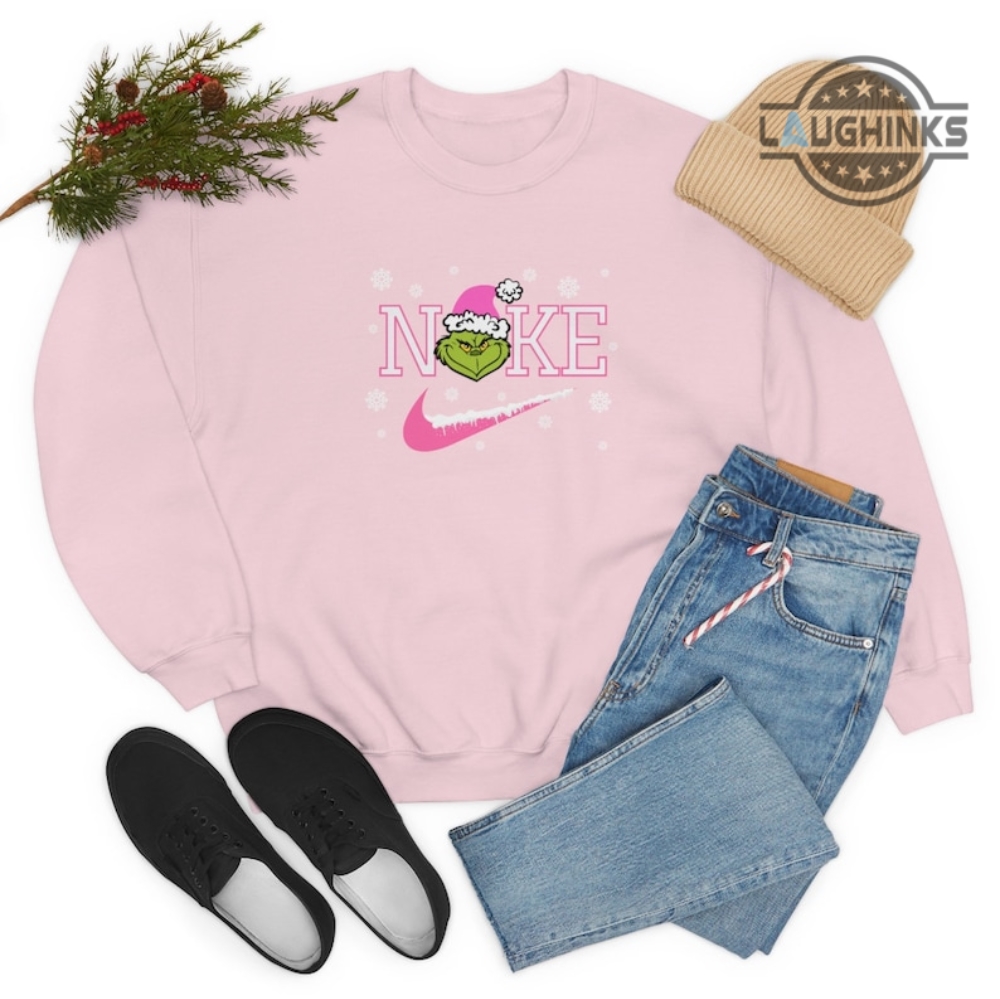 Christmas Shirt Sweatshirt Hoodie Mens Womens Kids Nike The Grinch Shirt How The Grinch Stole Christmas Movie Tshirt Grinch Green Shirt Pink Grinch Sweater Nike