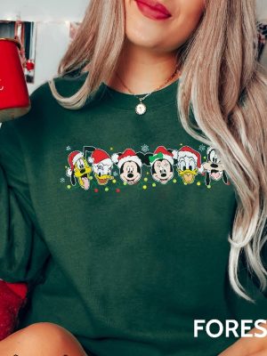 Disney Friends Christmas Sweatshirt Mickey Minnie Christmas Shirts Christmas Light Shirts Christmas Gifts Disneyworld Shirt Disney Xmas Unique revetee 3