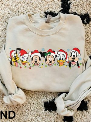 Disney Friends Christmas Sweatshirt Mickey Minnie Christmas Shirts Christmas Light Shirts Christmas Gifts Disneyworld Shirt Disney Xmas Unique revetee 4