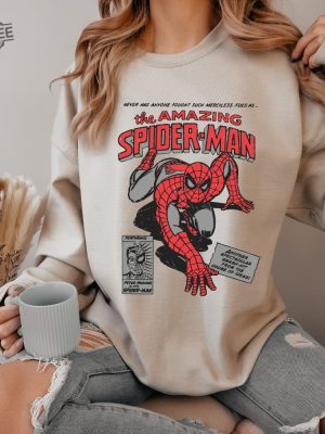 Unisex Vintage 90S Marvel The Amazing Spider Man Tee Retro Spiderman Comic Shirt Mcu Fans Gift Marvel Avengers Spiderman Unique revetee 6