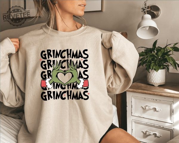 Grinch Christmas Sweatshirt Grinch Christmas Shirt Christmas Shirt Grinch Shirt Christmas Vibe Gift For All Grinch Sweatshirt Unique revetee 6