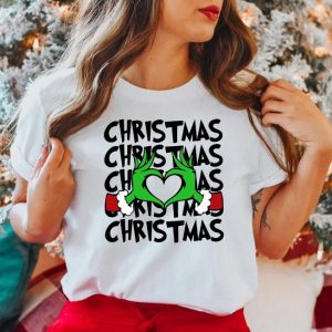 Christmas Shirt Grinch T Shirt Dr Seuss Outfit Christmas Gifts Heart Hands Graphic Tees Xmas Womens Clothing Holiday T Shirts Unique revetee 6