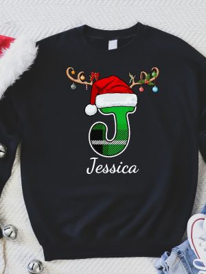 Monogrammed Family Christmas Shirt Personalized Christmas Family T Shirt Custom Christmas Sweatshirt With Name Alphabet Family Shirt Unique revetee 5