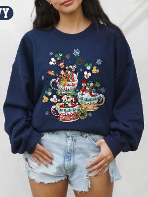 Mickeys Very Merry Christmas Party 2023 Sweatshirt Disney Family Christmas Sweatshirt Mickey Mouse Tea Cup Shirt Xmas Party Sweatshirt Unique revetee 3