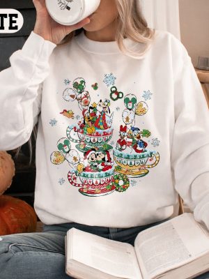 Mickeys Very Merry Christmas Party 2023 Sweatshirt Disney Family Christmas Sweatshirt Mickey Mouse Tea Cup Shirt Xmas Party Sweatshirt Unique revetee 4