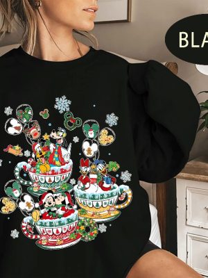 Mickeys Very Merry Christmas Party 2023 Sweatshirt Disney Family Christmas Sweatshirt Mickey Mouse Tea Cup Shirt Xmas Party Sweatshirt Unique revetee 5