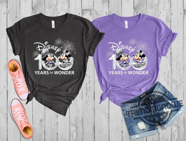 Disney 100 Years Of Wonder Shirt Disney Mickey And Minnie Shirt Disney 100th Anniversary Shirt Disney Family Trip Matching Shirt trendingnowe.com 1