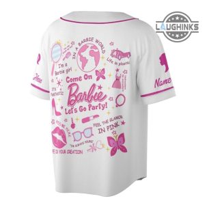 barbie costume all over printed barbie baseball jersey shirts custom name doll jersey personalized come on barbie lets go party barbenheimer movie 2023 laughinks 3