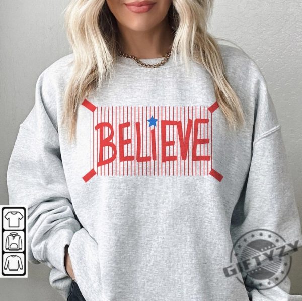 Phillies Believe Shirt Bryce Harper Hoodie Red October Sweatshirt Philadelphia Believe Tshirt Postseason 2023 Shirt giftyzy 2