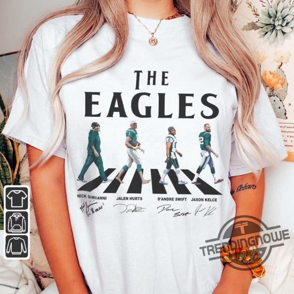 Eagles Walking Abbey Road Shirt The Eagles Shirt Nick Sirianni Jalen Hurts DAndre Swift Jason Kelce Shirt Philadelphia T Shirt trendingnowe.com 1
