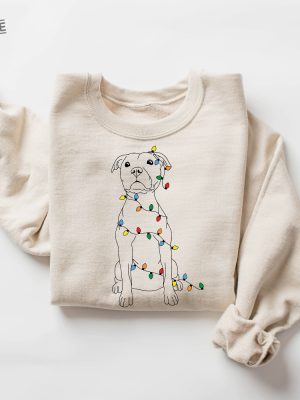 Christmas Dog Sweatshirt Dog Owner Christmas Gift Pitbull Christmas Shirt Pitbull Mom Gift Christmas Crewneck Holiday Sweater Xmas Tee Unique revetee 4