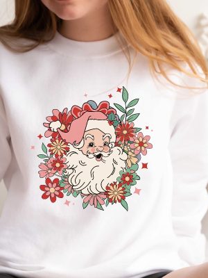 Pink Santa Hat Sweatshirt Santa Santa Shirt Retro Pink Santa Shirt Classic Christmas Pink Christmas Holiday Clothing Gift For Women Unique revetee 2