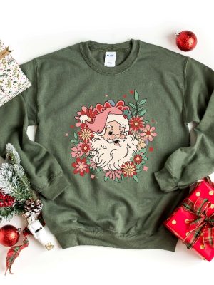 Pink Santa Hat Sweatshirt Santa Santa Shirt Retro Pink Santa Shirt Classic Christmas Pink Christmas Holiday Clothing Gift For Women Unique revetee 3