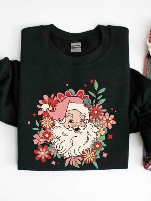 Pink Santa Hat Sweatshirt Santa Santa Shirt Retro Pink Santa Shirt Classic Christmas Pink Christmas Holiday Clothing Gift For Women Unique revetee 5