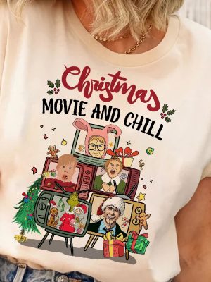 Vintage Christmas Movie And Chill Shirt Christmas Movie Cassette Sweatshirt Christmas Movie Character Shirt Vintage Movie Christmas Shirt Unique revetee 3