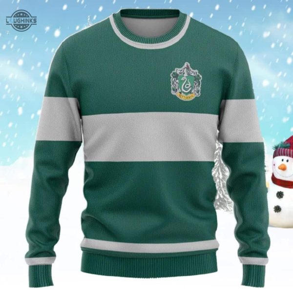 harry potter christmas sweater all over printed slytherin quidditch artificial wool sweatshirt harry potter ugly xmas sweater hp hogwarts houses shirts laughinks 2