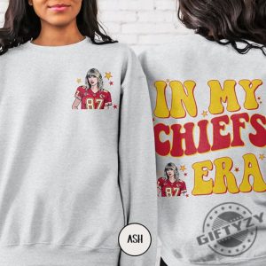 Retro In My Chiefs Era Shirt Vintage Travis Kelce Tshirt America Football Sweatshirt Football Fan Gifts Hoodie Travis Kelce The Eras Tour Shirt giftyzy 3 2