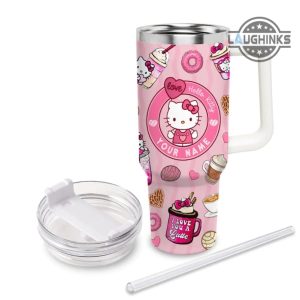 hello kitty tumbler hello kitty 40oz stainless steel stanley cup christmas gift for coffee lovers custom sanrio hello kitty i love you a latte laughinks 2