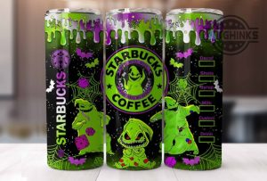 the nightmare before christmas starbucks tumbler oogie boogie pumpkin halloween skinny stainless steel tumbler coffee lover gift laughinks 1