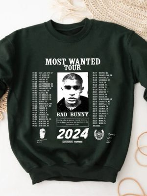 Bad Bunny Most Wanted Tour 2024 Sweatshirt Bad Bunny Sweater Most Wanted Tour Sweatshirt Bad Bunny Fan Sweater Bad Bunny Merch Unique revetee 3