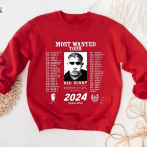 Bad Bunny Most Wanted Tour 2024 Sweatshirt Bad Bunny Sweater Most Wanted Tour Sweatshirt Bad Bunny Fan Sweater Bad Bunny Merch Unique revetee 6