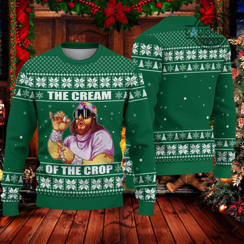 Wwe Ugly Christmas Sweater All Over Printed Macho Man Cream Of The Crop  Artificial Wool Sweatshirt Randy Savage Costume Xmas Gift - Laughinks